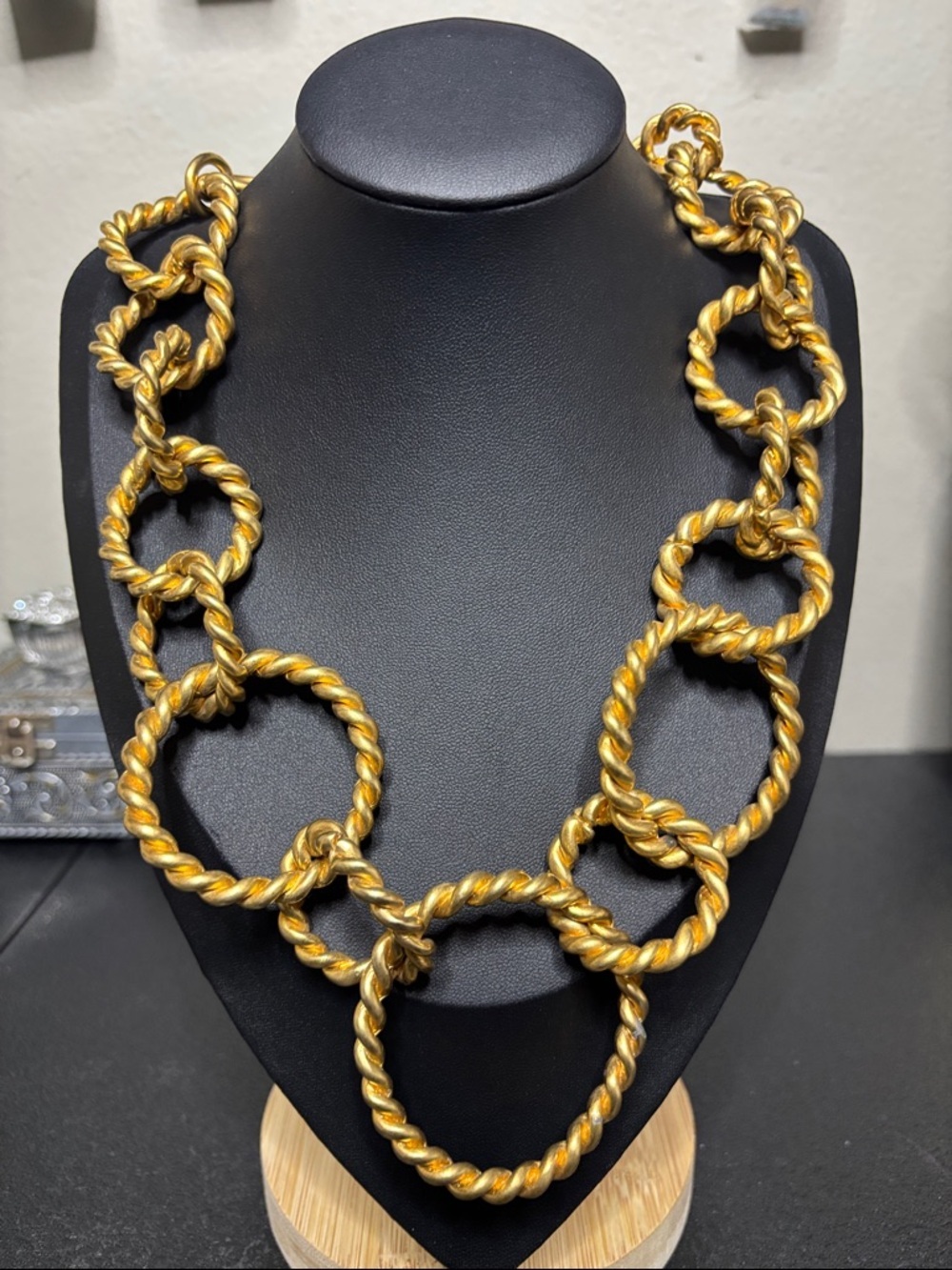 Recess Vintage Braided Ring Chunky Collar Necklace Statement